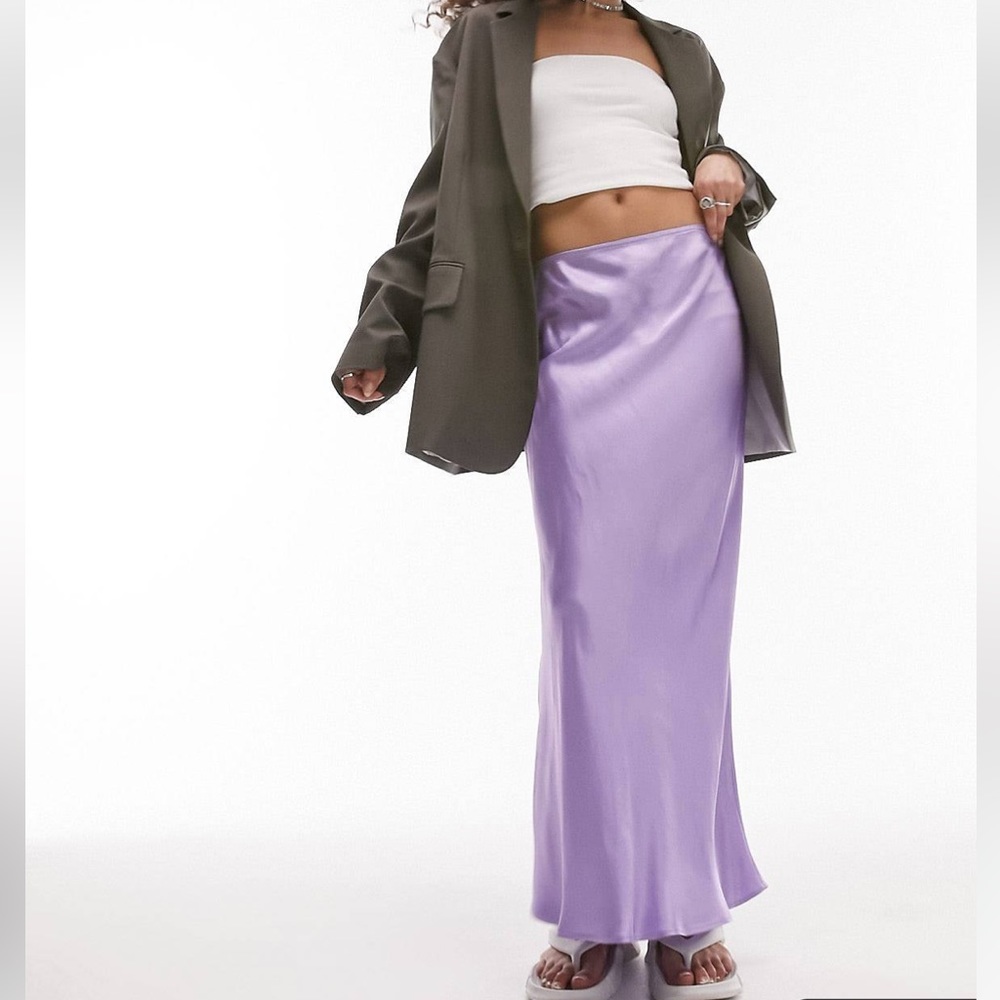Topshop Satin Bias Maxi Skirt